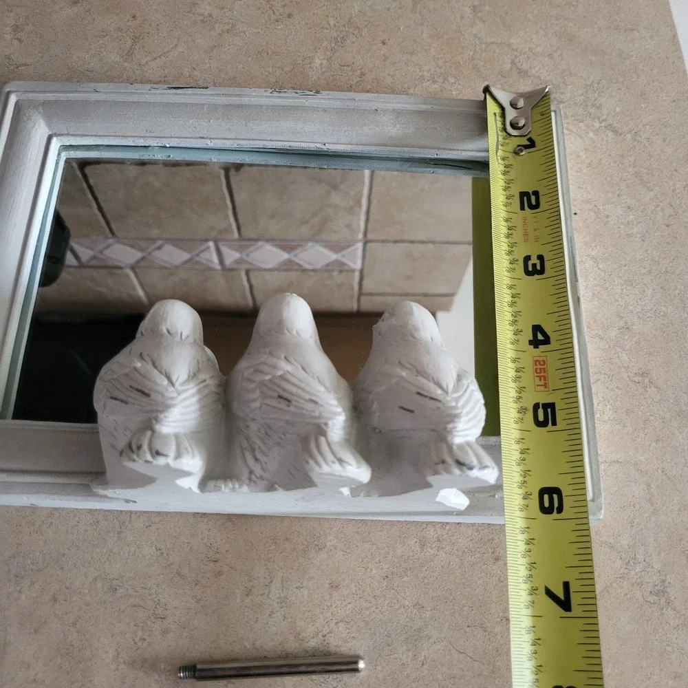 vintage Pier 1 Imports Three Little Birds Tabletop Mirror 8